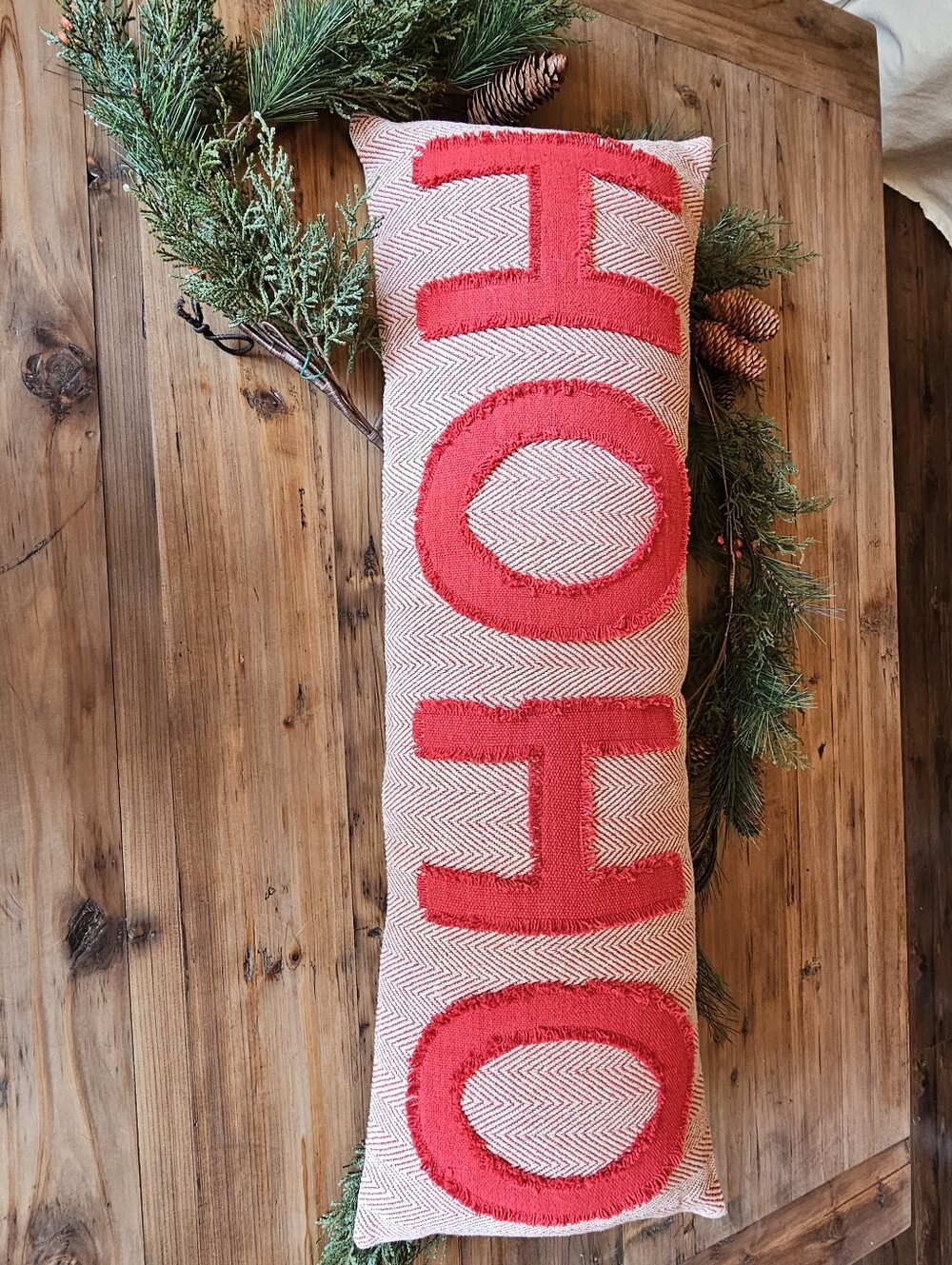Creative Coop HOHO Red Holiday Lumbar Pillow